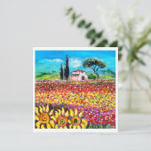 Invitation FLORE EN TOSCANE/ Champs, Pépites et tournesols (Debout devant)