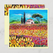 Invitation FLORE EN TOSCANE/ Champs, Pépites et tournesols (Devant / Derrière)
