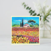 Invitation FLORE EN TOSCANE/ Champs, Pépites et tournesols (Debout devant)