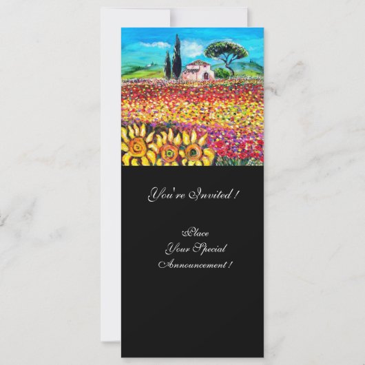 Invitation FLORE EN TOSCANE/ Champs, Pépites et tournesols (Dos)