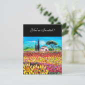 Invitation FLORE EN TOUSCANE/ Champs, Coquelicots et Tourneso (Debout devant)