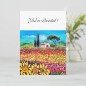 Invitation FLORE EN TOUSCANE/ Champs, Coquelicots et Tourneso (Debout devant)