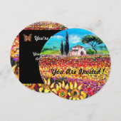 Invitation FLORE EN TOUSCANE/ Champs, Coquelicots et Tourneso (Devant / Derrière)