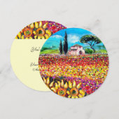 Invitation FLORE EN TOUSCANIE/ Champs, Coquelicots et Tournes (Devant / Derrière)