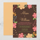 Invitation Flore enchantée -Faire-part de mariage (Devant / Derrière)