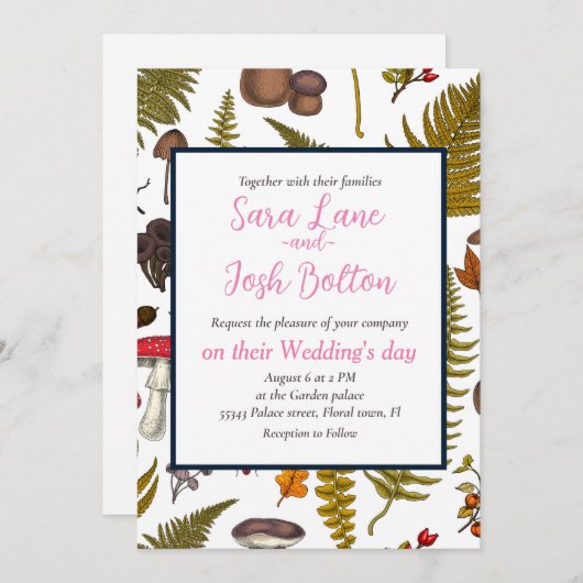 Invitation Flore et faune boisées 2 (Devant / Derrière)