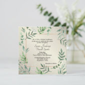 Invitation Flore et faune élégante Touche de Mariage or (Debout devant)