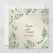 Invitation Flore et faune élégante Touche de Mariage or (Dos)