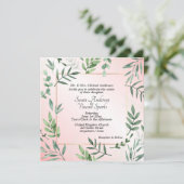 Invitation Flore et faune élégantes Touche de Mariage rose (Debout devant)