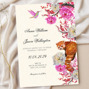 Invitation Flore faune esthétique mariage printanier