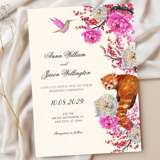 Invitation Flore faune esthétique mariage printanier
