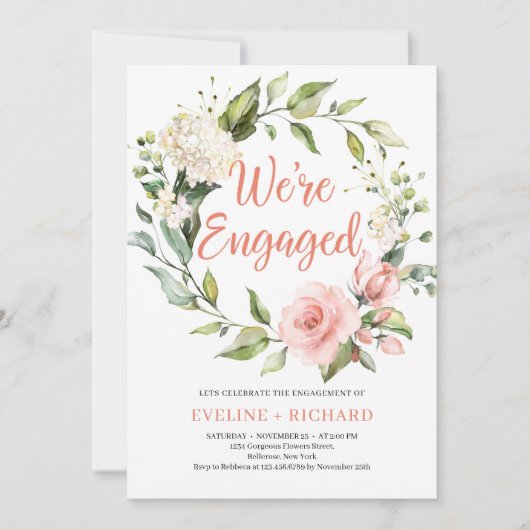 Invitation Flore fleurie de courge florale avec l'hydrangée s (Devant)