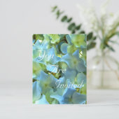 Invitation Flore florale de l'Hydrangea bleu Photo (Debout devant)