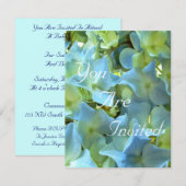 Invitation Flore florale de l'Hydrangea bleu Photo (Devant / Derrière)