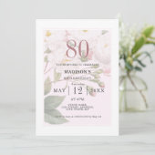 Invitation Flore floue | 80e anniversaire (Debout devant)