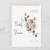 Invitation Flore floue et Fête des mariées d'Eucalyptus (Devant / Derrière)