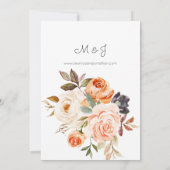 Invitation Flore floue et pêche (Dos)