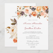 Invitation Flore floue et pêche (Devant / Derrière)