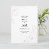 Invitation Flore floue Flore Mariage Design (Debout devant)