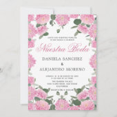 Invitation Flore flush verdure Nuestra Boda Mariage espagnol (Devant)