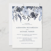 Invitation Flore foncé | Mariage d'aquarelle moderne (Devant)