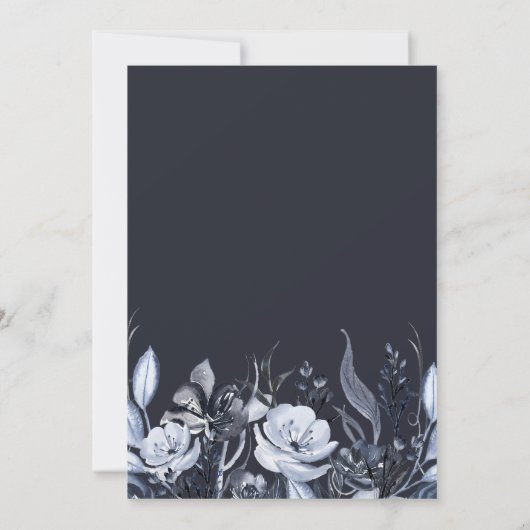 Invitation Flore foncé | Mariage d'aquarelle moderne (Dos)