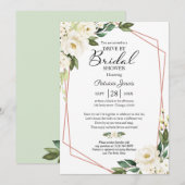 Invitation Flore Géométrique De Verdure Par Fête des mariées  (Devant / Derrière)