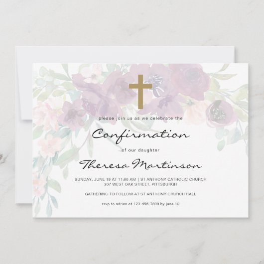 Invitation Flore gonflable avec confirmation croisée (Devant)