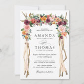 Invitation Flore Mariage de la floraison rustique de la Bourg (Devant)