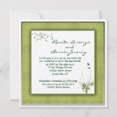 Invitation Flore Mariage vert simple (Devant)