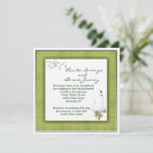 Invitation Flore Mariage vert simple (Debout devant)