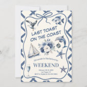 Invitation Flore marine et icônes océaniques Bachelorette (Devant)