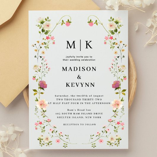 Invitation Flore minimale et chic | Mariage