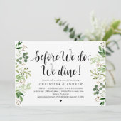 Invitation Flore Moderne, Dîner de Répétition de Mariage (Debout devant)