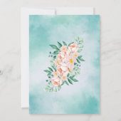 Invitation Flore moderne feuille bleu islamique Aqiqa Aqeeqa  (Dos)