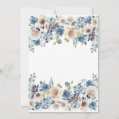 Invitation Flore neutre et bleue| Brunch et bulle (Dos)