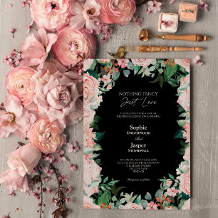 Invitation Flore Noir Noir Noir Simple Rien Mariage