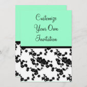 Invitation Flore noire et blanche, en mer (Devant / Derrière)