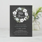 Invitation Flore noire et blanche rustique| Baby shower (Debout devant)