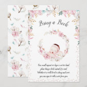 Invitation Flore nouveau-né rapporter un livre (Devant / Derrière)