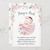 Invitation Flore nouveau-né rapporter un livre (Devant / Derrière)