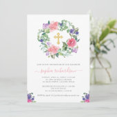 Invitation Flore peint à la main| Baptême d'aquarelle tendanc (Debout devant)