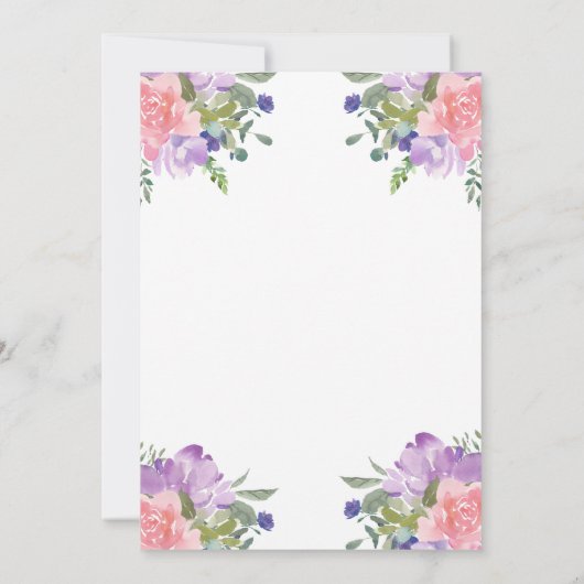 Invitation Flore peint à la main| Baptême d'aquarelle tendanc (Dos)