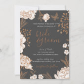 Invitation Flore peinte dans les nuances de pêche et de Maria (Devant)