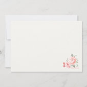 Invitation Flore personnalisée en papier à lettres rose (Dos)