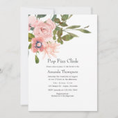 Invitation Flore Pop Rose Pop Fizz Clink Fête des mariées (Devant)