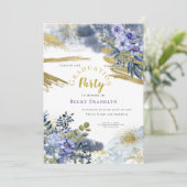 Invitation Flore pourpre/Bouffées d'or/Photo/Graduation (Debout devant)