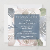 Invitation Flore poussiéreux | Dîner de répétition Smoky Blue (Devant)