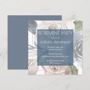 Invitation Flore poussiéreux Fumée Blue Cream Retirement Pa