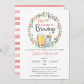 Invitation Flore Rose Apporte Un Baby shower À Un Bébé (Devant / Derrière)